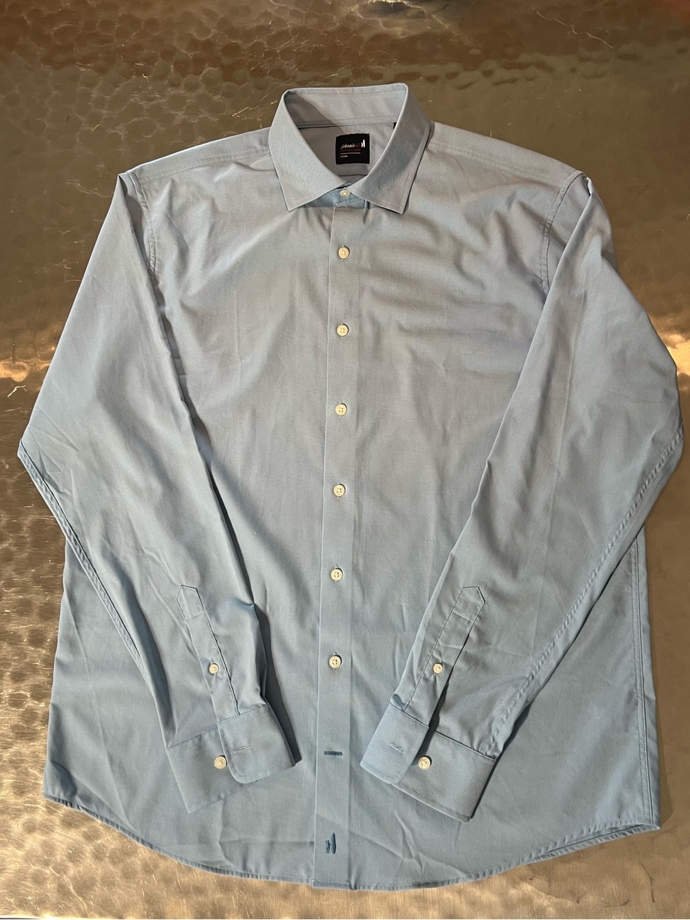 johnnie-O Men's Performance Dress Shirt Blue Size L Long Sleeve Button Down